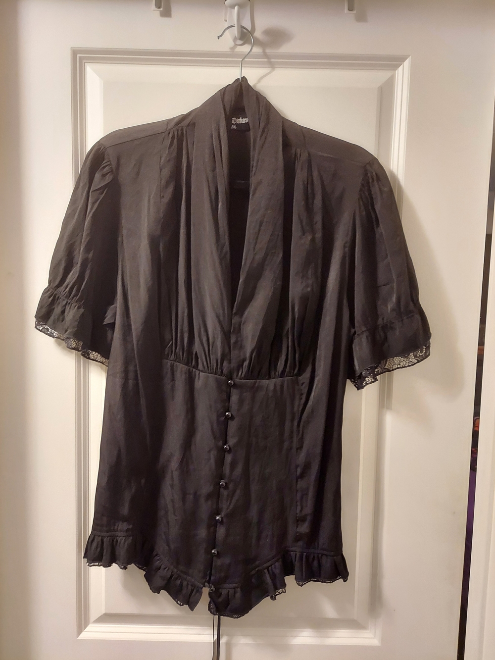 Scarlet Darkness Black Corset Style Top 2XL